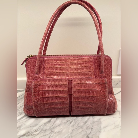 Nancy Gonzalez Handbags - Nancy Gonzalez Pink Genuine Crocodile Shoulder Bag